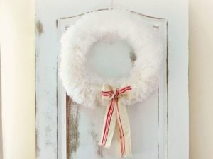 white fluffy Christmas Wreath