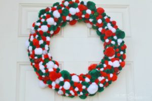 Dollar Tree Christmas Pom Pom Wreath Decoration 