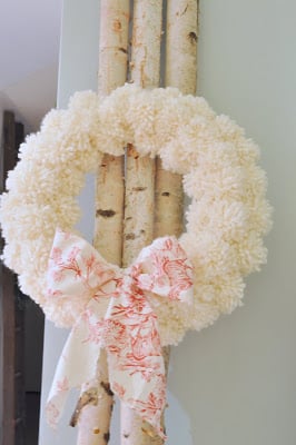 Christmas Yarn Pom Pom Wreath