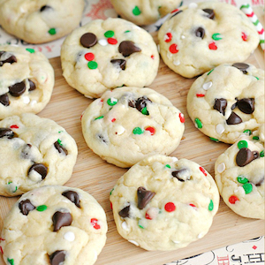 best Christmas Cake Mix Cookies with Chocolate Chips