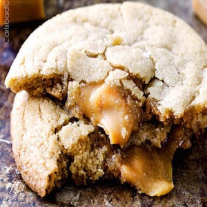 Caramel Stuffed Brown Sugar Cookies