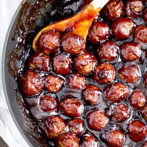 Spicy Cranberry BBQ Meatballs Christmas Party appetizer