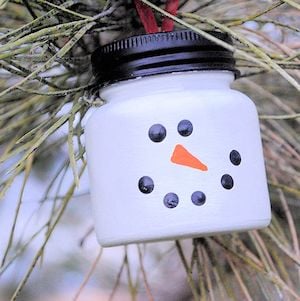 mason jar snowmen ornaments