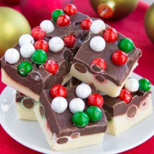 Four-Ingredient Double Chocolate Christmas Fudge 