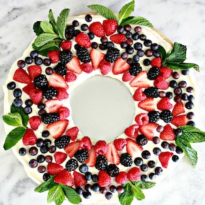 Dessert Fruit Pizza Christmas Wreath 