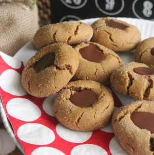 Chocolate Gingerbread Thumbprint Cookies