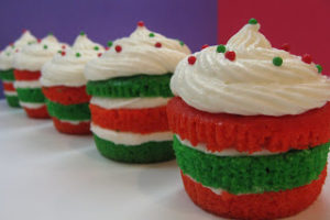 Three Layer Christmas Cupcake Dessert
