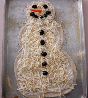 Snowman Pizza for kids