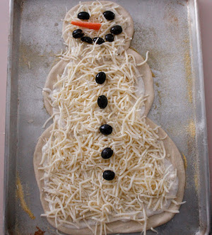 Snowman Pizza