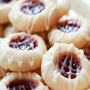 Raspberry Almond Shortbread Thumbprints