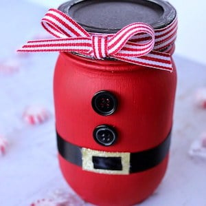 Santa Painted Mason Jar