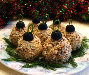Cheese Ball Christmas Ornament Appetizers