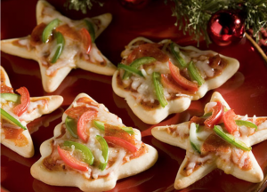 Christmas Cookie Cutter Mini Pizzas