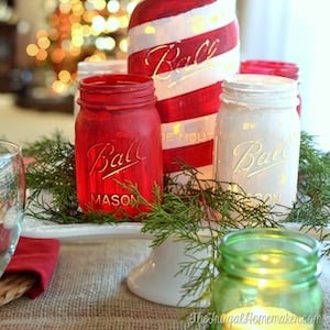 Chalky Painted Mason Jars Christmas craft for adults