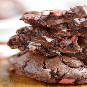 Candy Cane Brownie Cookies