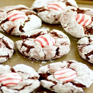 Chocolate Crinkle Candy Cane Kiss