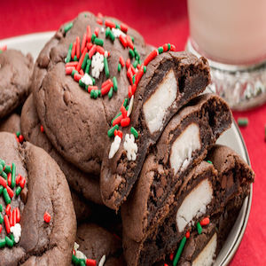 Peppermint Patty-Stuffed Chocolate Cookies
