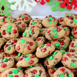 Christmas M&M Mini Cookies