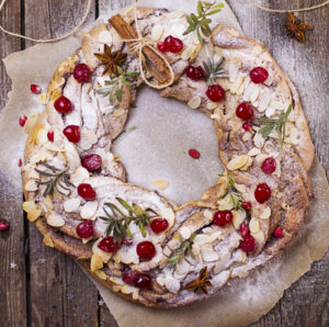 Cinnamon Bread Wreath Christmas appetizer