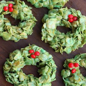 Christmas Cornflake Wreaths breakfast cookies 