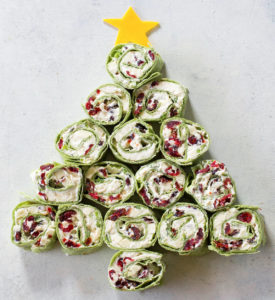 Cranberry and Feta Pinwheel Christmas Tree appetizer 