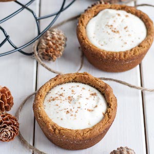 Eggnog Cheesecake Cookie Cups