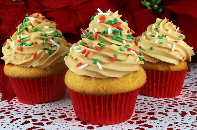 Eggnog Cupcake with Butter Rum Frosting