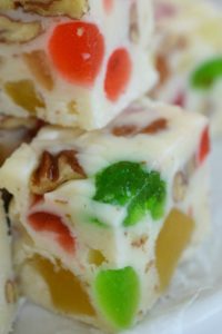 White Chocolate Fruitcake Fudge