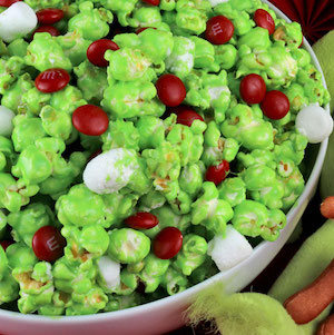 Grinch Popcorn party snack