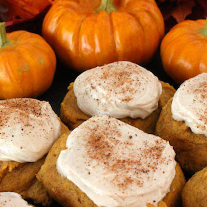 Pumpkin Spice Cookies with Cinnamon Cream Cheese Frosting