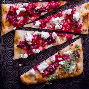 Roasted Cranberry and Goat Cheese Flatbreads