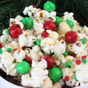 Santa Crunch Popcorn Christmas party snack