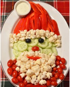 Santa Veggie Tray Christmas Party appetizer