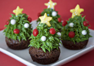 Strawberry Christmas Tree Brownie Bites Christmas Dessert