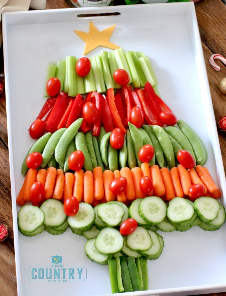 Christmas Tree Veggie Tray Appetizer