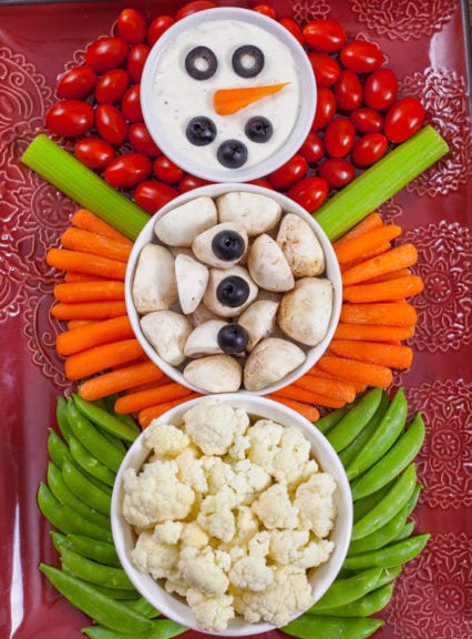 Vegetable Tray Snowman 