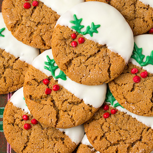 White Chocolate Dipped Ginger Cookies