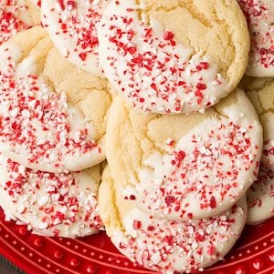 White Chocolate Dipped Peppermint Sugar Cookies