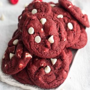 Red Velvet White Chocolate Chip Cookies