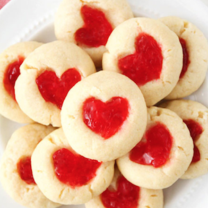 Gummy Bear Heart thumbprints 