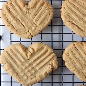 Heart-Shaped Peanut Butter Cookies