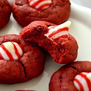 Red Velvet Peppermint Thumbprints