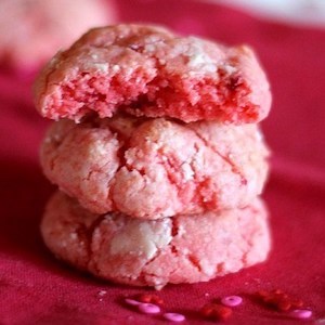 Strawberry Gooey Butter Cookies