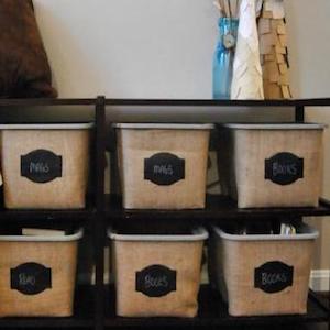 Idea interior de yute Dollar Tree Bins