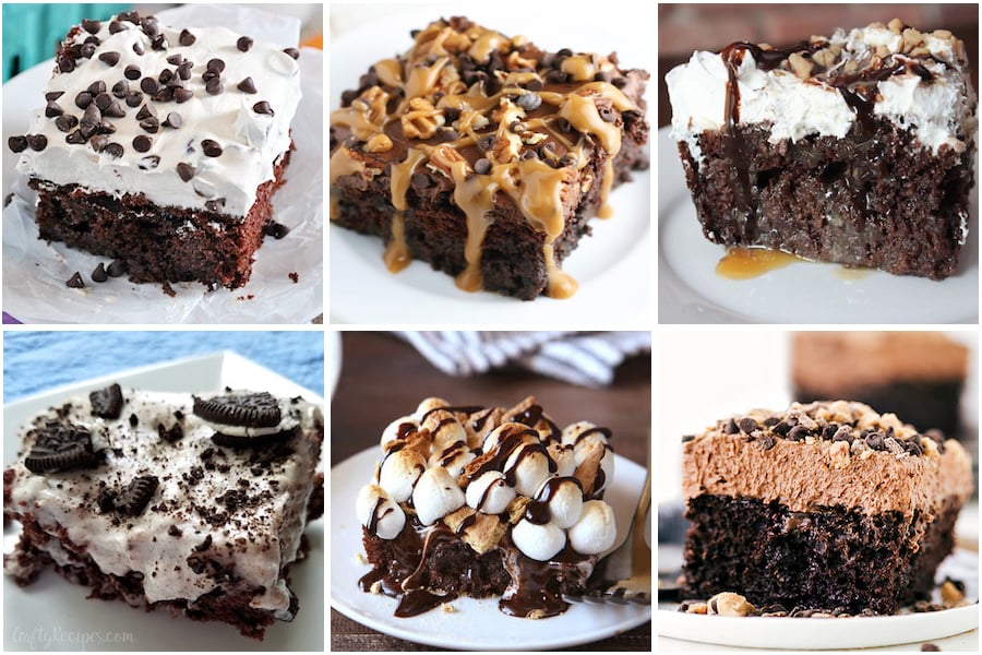 chocolate poke cakes