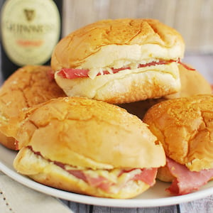 Corned Beef and Irish Cheddar Sliders St Patrick's Day appetizer