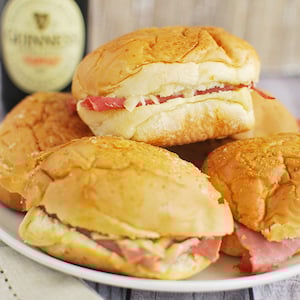 Corned Beef and Irish Cheddar Sliders St Patrick's Day appetizer