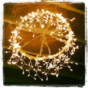 Hula Hoop Chandelier for outdoor wedding decoration