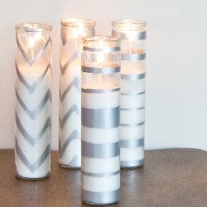 Sparkling Spray-Painted Candles