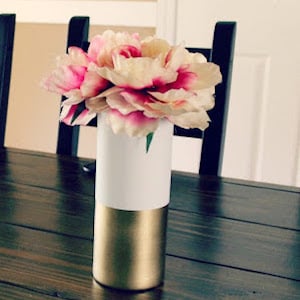 gold dipped Dollar Store Floral Vase